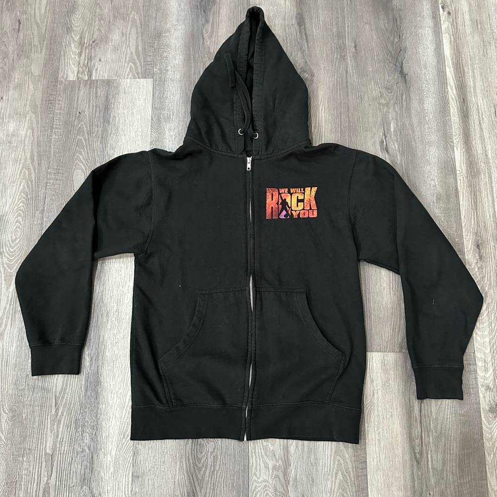 Queen We Will Rock You Musical Tour sweatshirt hoodie zip up no size tag Large